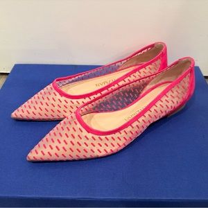 Stuart Weitzman Tasha Mesh & Suede Flat